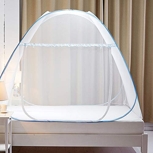 Homieco Pop-Up Moskitonetz Bett Baldachin Einzeltür Faltbare Insektenschutzzelt Anti-Moskitonetze für Betten Schlafzimmer freie Installation
