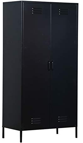 MaximaVida Metallspind Finn 90 x 50 x 185 cm – 4 Regale (Schwarz)