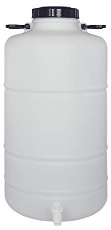 Bidón Garrafa Plástico Alimentario 50 litros con grifo y asas redondo. Boca ancha. Apto para agua consumo humano y todo tipo de líquidos.
