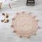 Nicole Knupfer Retro Runde Teppich mit Bommel, Handwebteppich Böhmische Runder Baumwollteppich für Wohnzimmer Schlafzimmerteppich Indoor Outdoor (Beige)