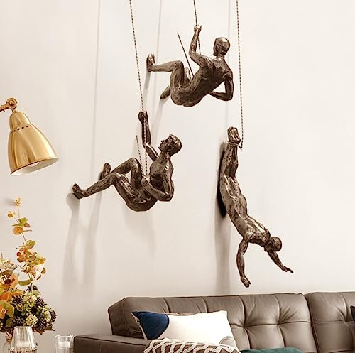 MODIRNATION The Alpinist Moderne Hängende Wandfigur, Retro Stilvolle Harzstatue für Zuhause und Büro, nordische Kunst/Wandskulptur (Tauchmann)