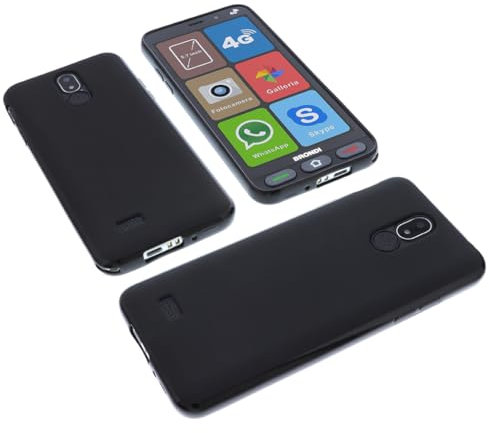 foto-kontor Custodia Compatibile con cellulari Brondi Amico Smartphone S Nero Cover in Gomma TPU di Colore Nero
