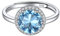 ChicSilver Silber Verstellbarer Fingerring mit Aquamarin Gebursstein Damen Mädchen Verlorbungsring Ehering für Geburtstag Weihnachten Valentinstag