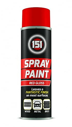 1 x Red Gloss Multi-Purpose Spray Paint 250ml for Metal, Wood, Plastic, Walls, Aerosol Spray with Perfect Finish