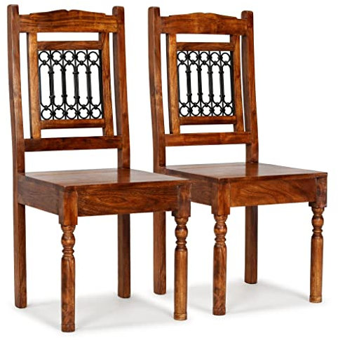 INLIFE Esszimmerstühle 2 STK. Massivholz Palisander-Finish Klassisch