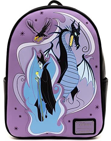 Loungefly Disney Mini Backpack, Sleeping Beauty Maleficent, Disney Villains, Multicolor, Mini Backpack