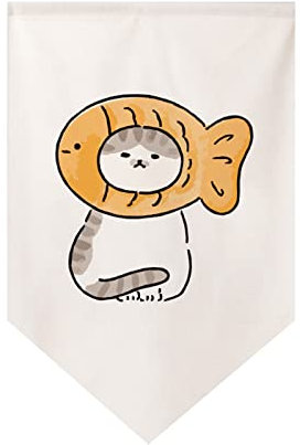 Sarah Duke Scheibengardine, Baumwolle Leinen Dreiecke Vorhang, Cartoon Katzen Muster Kinderzimmer Trennvorhang Vorhänge, Kurze Gardinen für Türrahmen Deko, 1 Stück (D,30 x 50 cm)