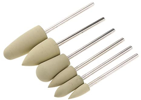 chiwanji 6x 3/32 '' Bit Manucure Polissage Polissage Tête de Baril Embout En Silicone, 04