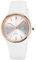 Forrader Montre à quartz analogique pour femme avec bracelet en silicone - Grand cadran - Étanche - Tendance - Style décontracté - Simple - Pour femme et fille, 2057 blanc, Sangle