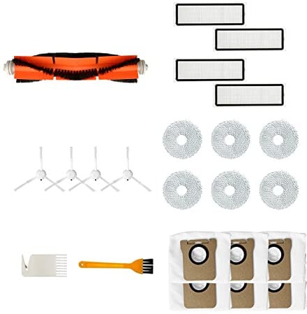 LICHIFIT 1 Main Brush + 4 Side Brushes + 4 Filters + 6 Wipes + 6 Dust Bags + 1 Cleaning Brush + 1 Bird Brush Replacement Parts for Dreame Bot L10s Sweeper Accessories Set