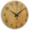 SENTOP Wanduhr aus Holz MAS002, Wanduhr aus Eiche, Moderne Wanduhr, Heimdekoration, Wanduhr aus echtem Eichenholz, Große Wanduhr aus Holz, Einzigartige Wanduhr aus Holz, Eiche - Bernstein, 30 cm