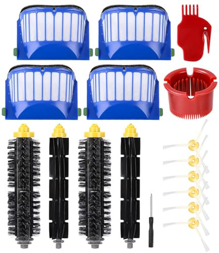 Ersatzteile Bürsten für iRobot Roomba 600 Serie 605 606 610 615 616 620 621 625 630 631 632 650 651 653 655 660 670 671 676 680 681,Filter, Bürste Zubehörteil Kit,17PCS