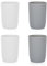 Plastic Cups Reusable Unbreakable Tumblers, Set of 4 Travel Mugs, Mouthwash Bathroom Cup Stackable, Plastic Water Cup 280ml for Adults Kids, Dishwasher & Microwave Safe (White & Grey)