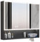 DELURA Spiegelschrank Bad mit LED Beleuchtung, Badezimmer spiegelschrank mit 2 Türen,badschrank mit Spiegel, Hängeschrank,badspiegel, Anti Nebel (Color : GY, Size : 70x13x70cm/27.6x5x27.6in)