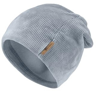 Sterntaler Beanie in Cord Optik Unisex - warme Baby und Kinder Winter Mütze gefüttert mit Baumwollfleece - blau, 47