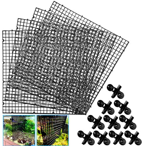 4 x Aquarium-Trennwand mit 10 Saugnäpfen, verstellbarer Aquarium-Filterboden für Aquarien, Isolationsbrett, Eierkiste