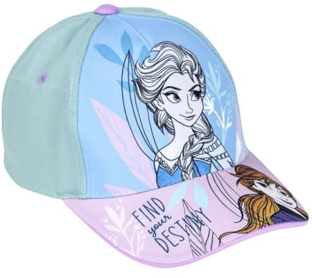 CERDÁ LIFE'S LITTLE MOMENTS Kindermütze mit Eiskönigin, Blau, Maße: 53 cm, aus 65% Baumwolle und 35% Polyester, Motiv: Eiskönigin, Originalprodukt, entworfen in Spanien, blau, One size