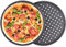 Generic Lot de 2 Plaque à Pizza, Ronde Moules à Pizza en Acier Carbone, Perforé, Antiadhésif Pizza Baking Tray Plat à Pizza pour Pizza Tartes Flambées (∅28 cm), H50022
