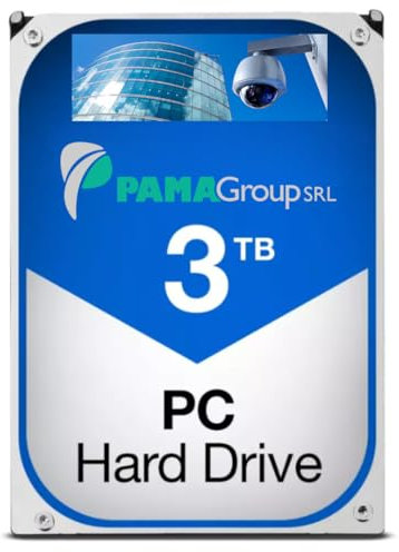 PAMA GROUP Disco rigido SATA meccanico da 3TB, 3,5 pollici, per PC desktop e sistemi di sorveglianza CCTV (Ricondizionato)