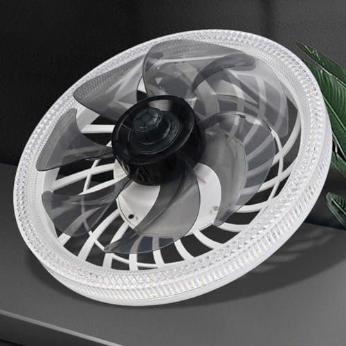 AMZLORD Ventilador de techo silencioso inteligente con control remoto, ventilador de techo moderno, 3 colores, regulable, montaje empotrado, ventilador de techo con luz con convertidor exten