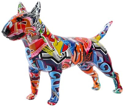 FLYuechun Ranan Art Creative G861 RA Dekofigur, Bullterrier, Kunstharz, Haustierfigur, Heimdekoration, modernes Büro, Desktop-Handwerk