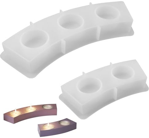 Zfseyuh 2 Stück Silikonform Kerzenhalter, Gießform Beton Kerzenhalter Beton Silikonform Gebogene Giessformen für Kerzen, Urlaub, Hochzeit, Heimdekoration