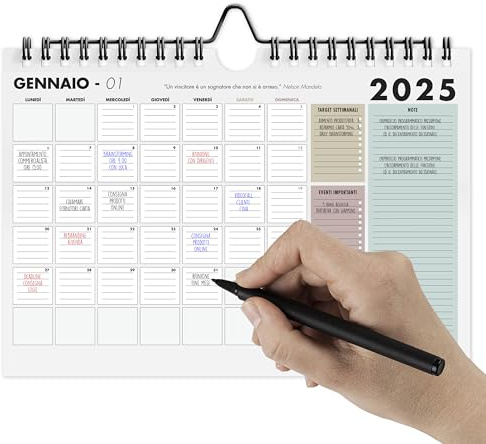 A4 Wandkalender 2025 - Wandkalender 15 Monate Oktober 2024 Dezember 2025 - Monatsplaner zum Aufhängen, 29,7 x 21 cm