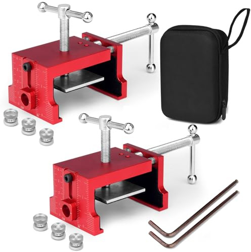 Comfylichi Cabinet Clamps for Installing Cabinets, Front Frame Clamps and Claw Clamps for Cabinet, Essential Cabinet Tools with 3 Sizes, Hole Drill Guide for Precise Alignment and
