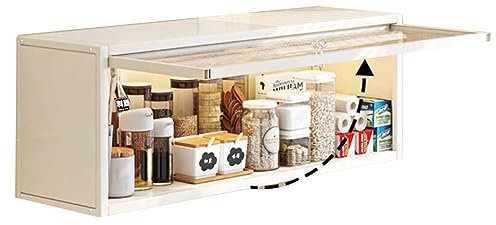 Weißer Wandschrank mit Klapptüren, kleiner Hängeschrank für Küche, Wohnzimmer, Schlafzimmer und Badezimmer, praktisches und schönes Regal, 50 x 30 x 17 cm
