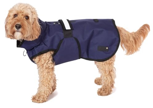 Danish Design 3-in-1 Dog Coat Navy, 57cm (22in) - All Weather, Waterpoof, Fleece-Lined, Reflective Raincoat for Dogs