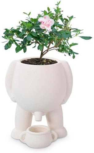 Pinkelnder Blumentopf, Peeing Pot, Pflanzgefäß, Einzigartige Blumentöpfe,Neuheit Peeing Sukkulenten Pflanzgefäß mit Drainage, lustiger Junge Pinkeln Pflanztopf für Sukkulenten und Kakteen (Weiß)