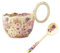 YY Tazze da caffè e piatti in ceramica, antiche tazze da caffè con motivi floreali, tazza da tè e latte, tazza da tè, tazza da ufficio, lavabile in lavastoviglie e adatta al microonde, 431,5 g, per