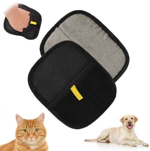 2 Stück Fellmagnet,Fingerlose Tierhaarentferner Handschuh für Reinigung von Pet Hair und die Fellpflege, Kleidung Sofa Remover,Haustierhaar-entferner Glattes Gesundes Katzen und Hundefell