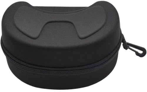 YUNXIASW Brillenetui Groß Eva Brillen Etui Hart Hartschalen Brillenetui | Mit ReißVerschluss, Sonnenbrillen Aufbewahrungstasche FüR Motorradbrillen, Schwarz, 20x12x11 Cm