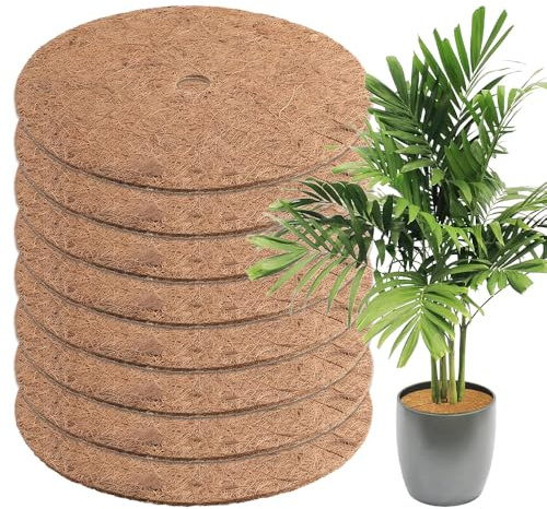 XEERUN 8 Stück Kokosmatte Winterschutz, 30CM Kokosmatte Pflanzen, Kokos Mulchscheibe, Winterschutz Für Pflanzen, Kokosscheibe, Kokosmatte, Frostschutz Pflanzen, Kälteschutz