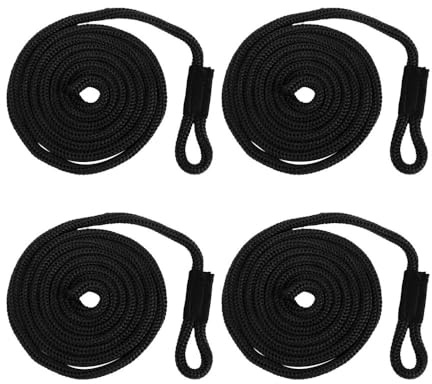 Lot de 4 cordes torsadées robustes pour pare-chocs, 140 cm, pour amarrage de bateaux