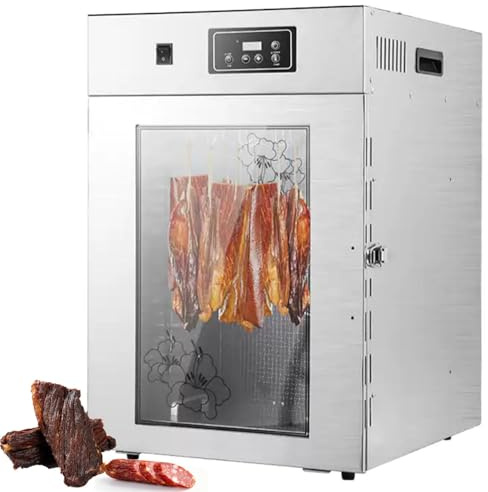 360° Drehbarer Dörrautomat Mit Temperaturregelung Von 30-90℃, Biltong-Box Aus Edelstahl Mit 14/30 Haken, LED-Bedienfeld, Trocknerkapazität 15/30 Kg, Für Fleisch, Gemüse, Obst 15kg/time-Standard