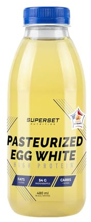 Superset Nutrition | Blancs D'oeufs Pasteurisés (480ml) | Blancs d'œuf liquides | 54g de protéines 100% blancs d'œufs par bouteille