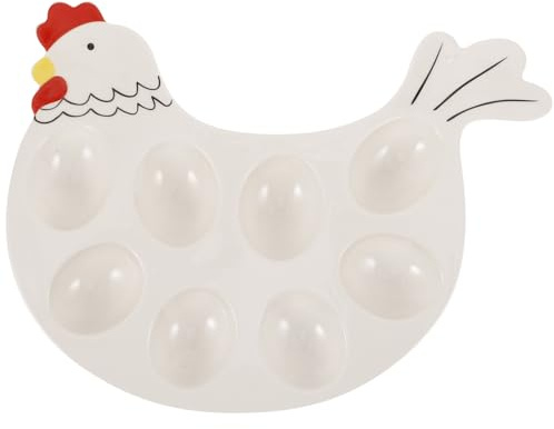 Homoyoyo Ostereier Servierplatte aus Keramik 11 Zoll Halter für Gefüllte Eier Leichtes Buffet Tablett für Zuhause und Party
