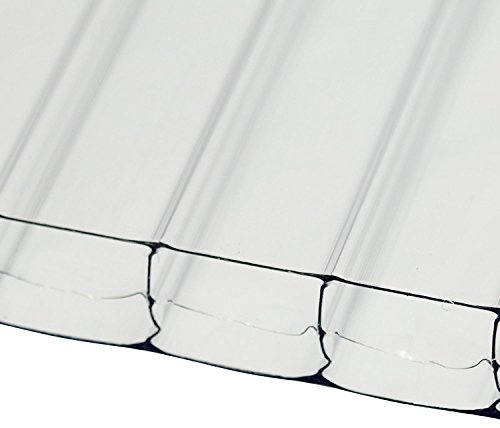 Clear, 2.1 x 4m (Width x Length) 16mm Multiwall Polycarbonate Sheets Poly Plastic Roof Panel for Lean-to Canopy Conservatory