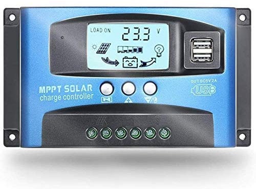 Regolatore di carica MTTP per pannelli a energia solare, da 12 V/24 V, regolatore intelligente con doppia porta USB, display LCD