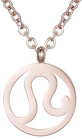 Morella Damen Halskette Sternzeichen Löwe Edelstahl Rosegold im Samtbeutel