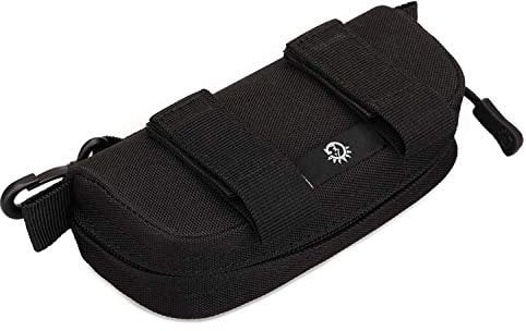 HUNTVP Tattico Custodia Occhiali Rigida Militare Custodia per Occhiali da Sole, Molle Astuccio Occhiali Nero Porta Lenti Occhiali da Vista Unisex, Nero