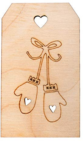 Rayher Holz Anhänger Handschuhe, 4,8x8,2cm, naturbelassen, Holz-tag, Geschenkanhänger Holz, Weihnachtsdekoration, FSC Mix Credit, 63049505