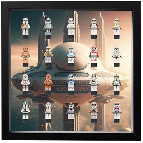 Generic GetStones24 Bilderrahmen 35x35cm für Figuren - Vitrine für Star Wars Minifiguren - Display zu Aufbewahrung von Minifigs, MF015