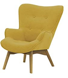 Nordville Bloomy Sessel Mini Für Kinder Ontario- Ohrensessel in Landhaus-Stil | Der perfekte Polstersessel für entspannte, Lange Fernseh- und Leseabende (Yellow, Eiche hell)