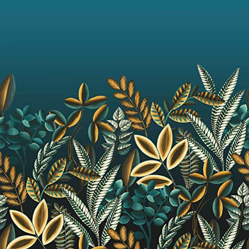 Rasch Tapeten Vliestapete (Botanical) Blau braune 3,00 m x 3,00 m Florentine III 485776