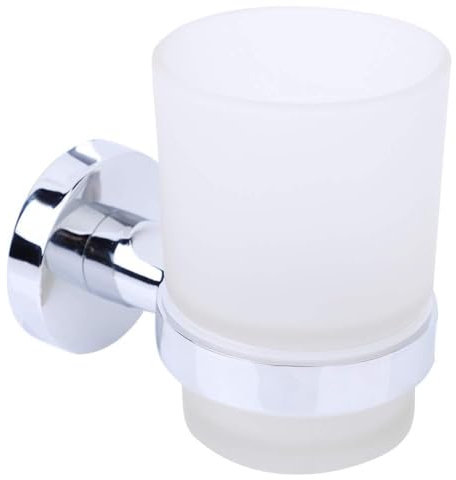 Portavasos para Cepillo de Dientes montado en la Pared, Portavasos de Vidrio montado en la Pared de Acero Inoxidable con Taza para Cepillo de Dientes para cepillos de Dientes de baño Pasta(220210)