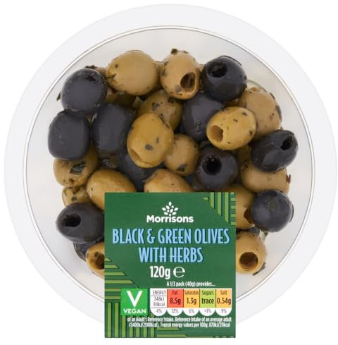 Morrisons Black & Green Olives With Herbs 120g
