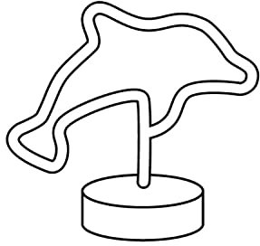 MARELIDA LED Neon Figur DELFIN LED NEON Schild Neonlicht Neon Dekolampe Leuchtfigur Kinderzimmer Schlafzimmer Batterie USB 19cm (Delfin)